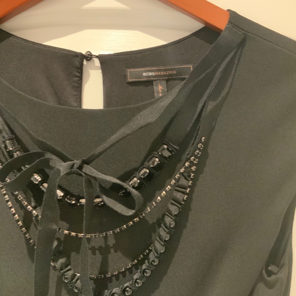 BCBG MAXAZRIA SHORT SLEEVE BLACK DRESS small - Picture 2 of 4